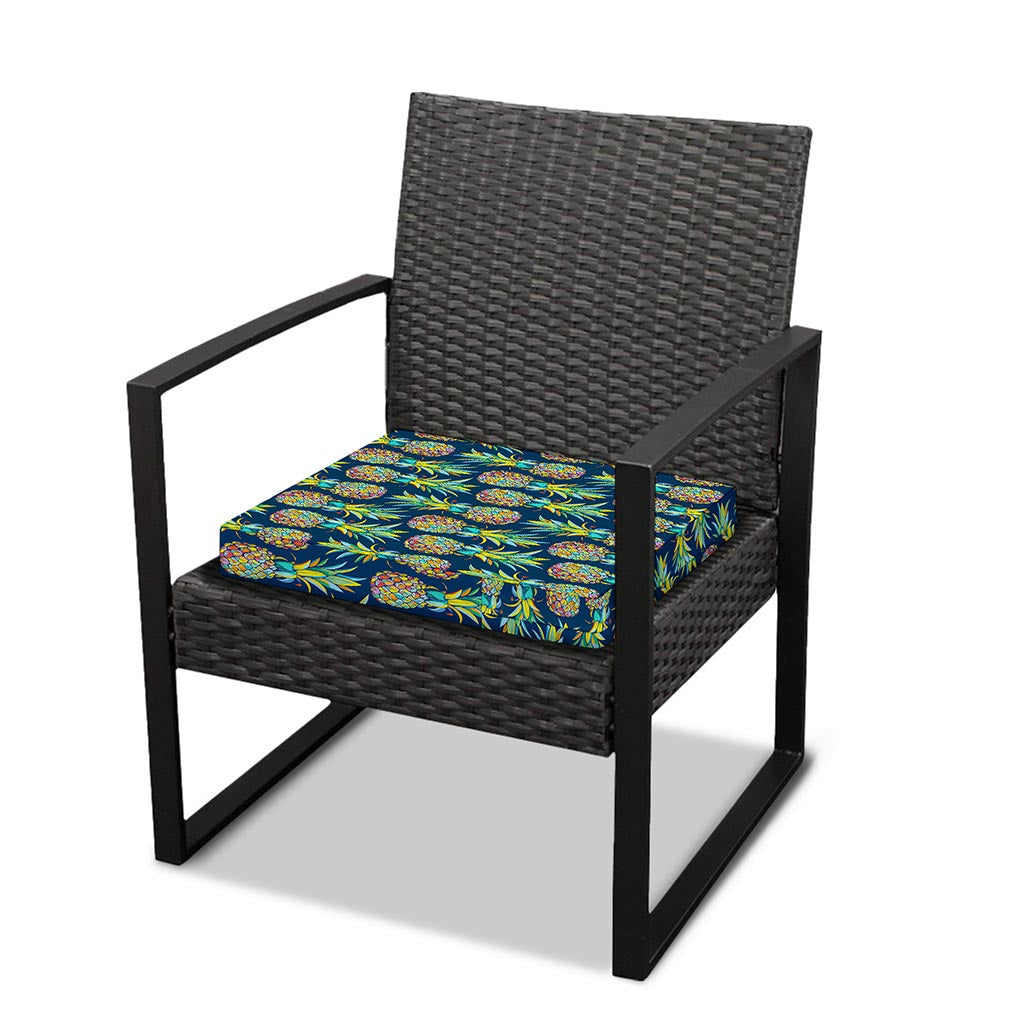 Colorful Pineapple Pattern Print Outdoor Seat Cushion Cover