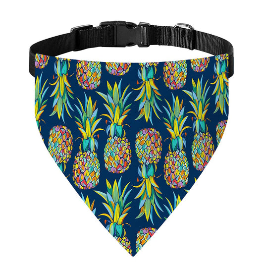 Colorful Pineapple Pattern Print Over The Collar Dog Bandana