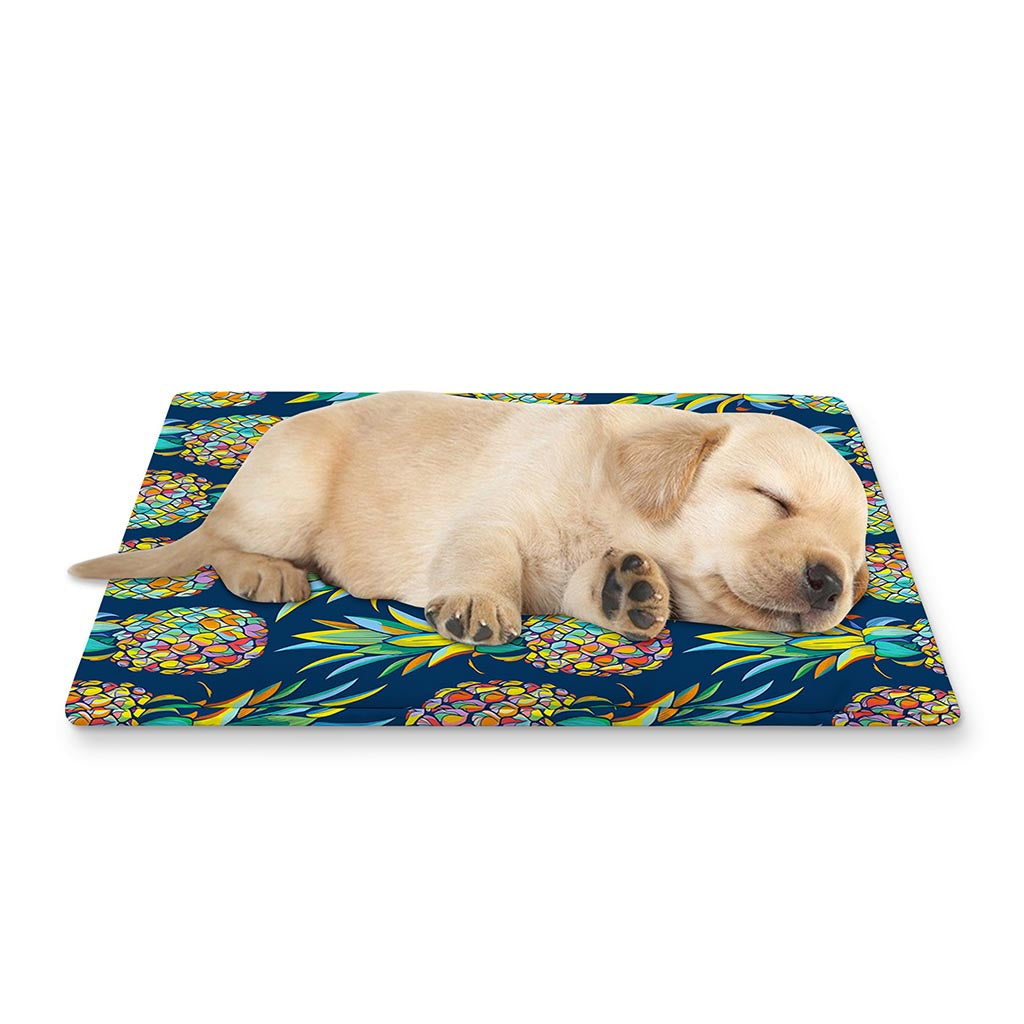 Colorful Pineapple Pattern Print Pet Cooling Mat Cover