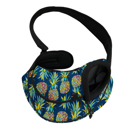 Colorful Pineapple Pattern Print Pet Sling Carrier