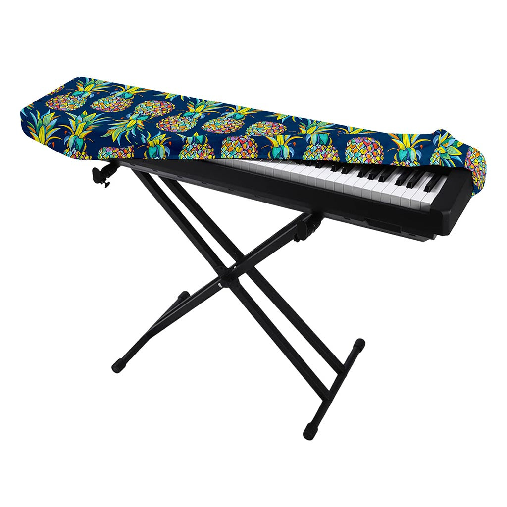Colorful Pineapple Pattern Print Piano Keyboard Cover