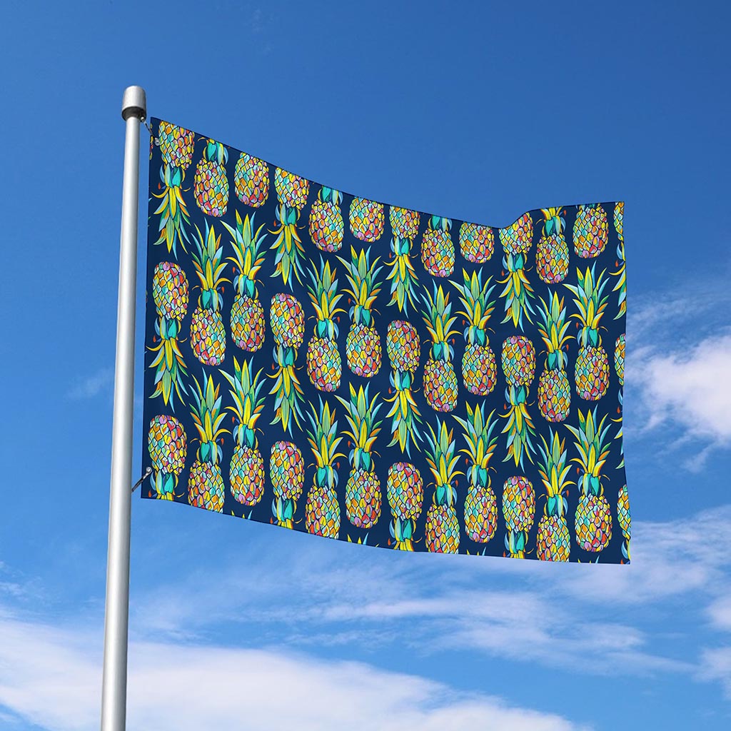 Colorful Pineapple Pattern Print Polyester Flag