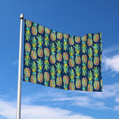 Colorful Pineapple Pattern Print Polyester Flag