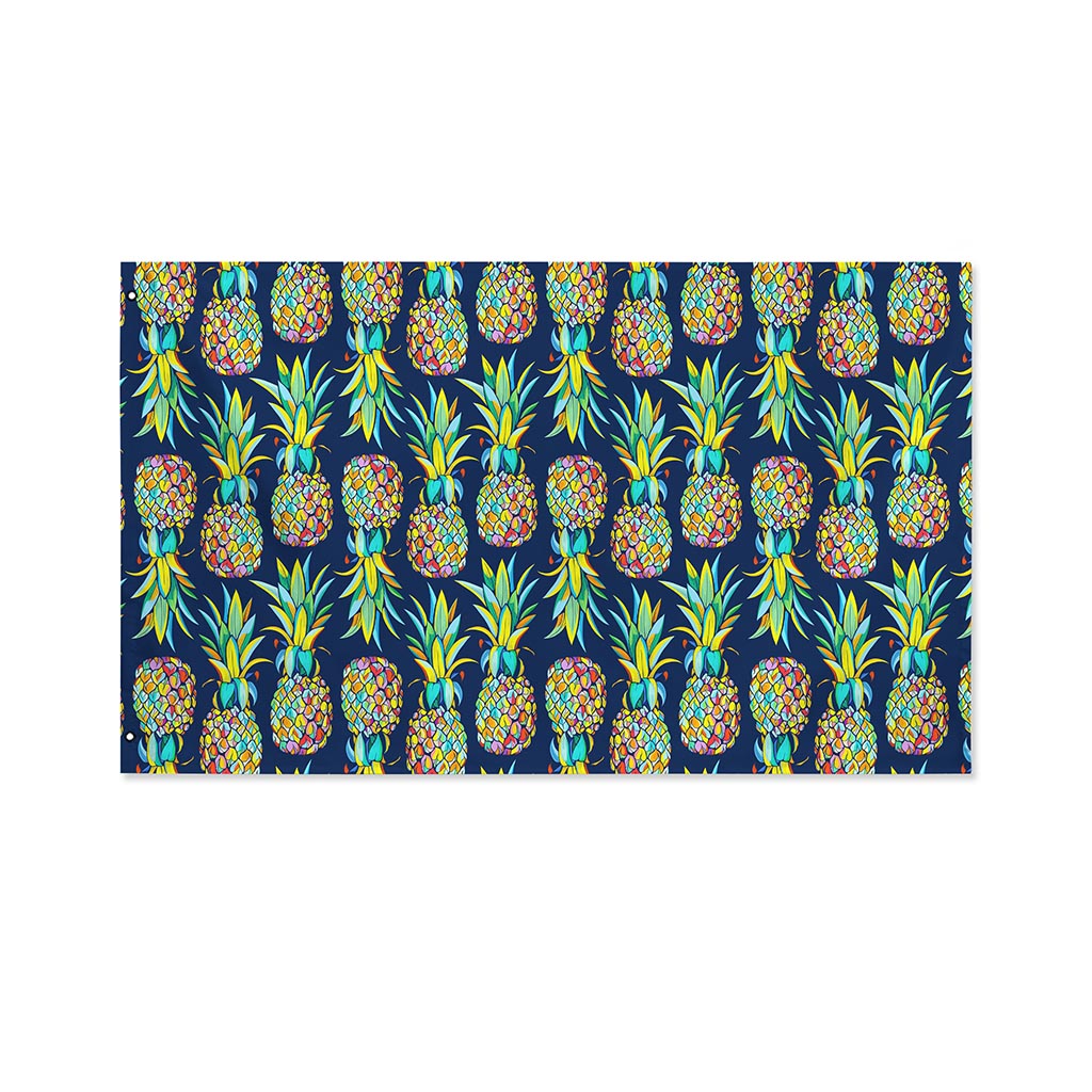 Colorful Pineapple Pattern Print Polyester Flag