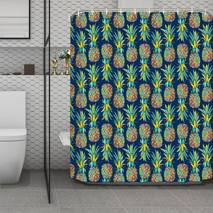 Colorful Pineapple Pattern Print Polyester Shower Curtain