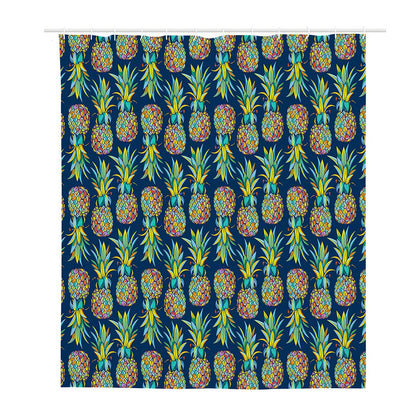 Colorful Pineapple Pattern Print Polyester Shower Curtain