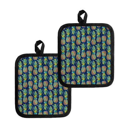 Colorful Pineapple Pattern Print Pot Holders