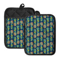 Colorful Pineapple Pattern Print Pot Holders With Pocket
