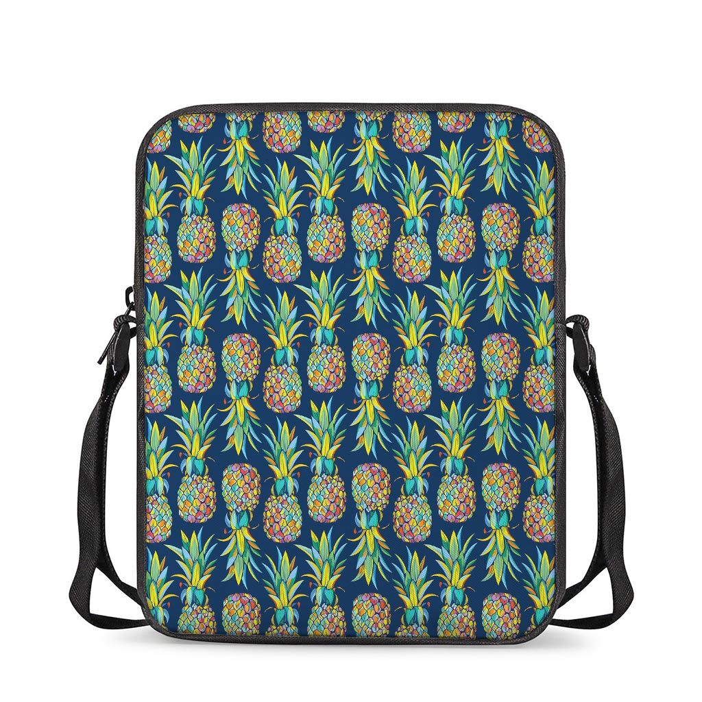 Colorful Pineapple Pattern Print Rectangular Crossbody Bag