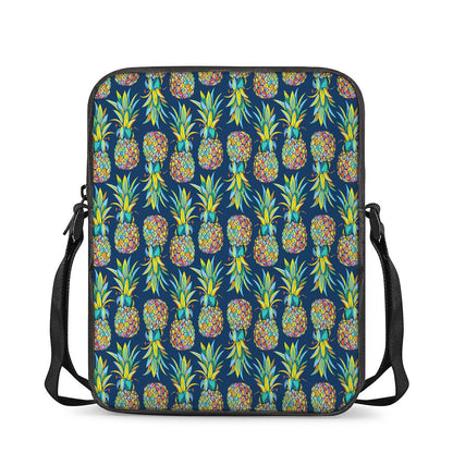 Colorful Pineapple Pattern Print Rectangular Crossbody Bag