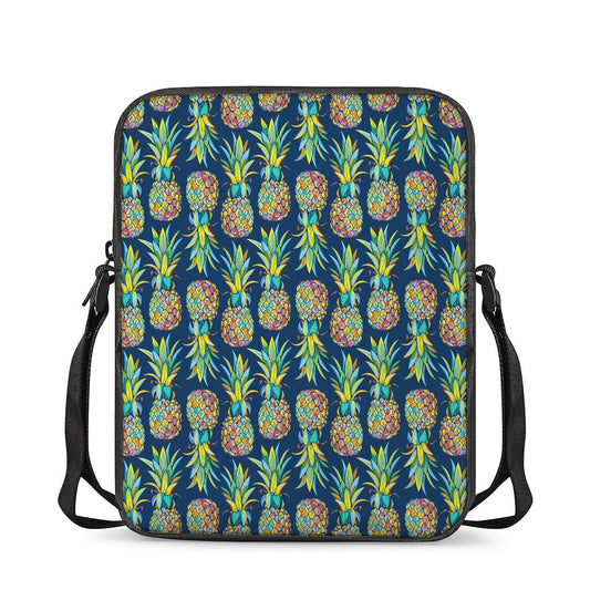 Colorful Pineapple Pattern Print Rectangular Crossbody Bag
