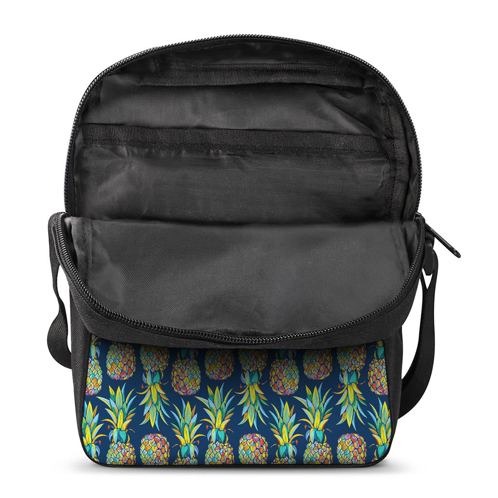 Colorful Pineapple Pattern Print Rectangular Crossbody Bag