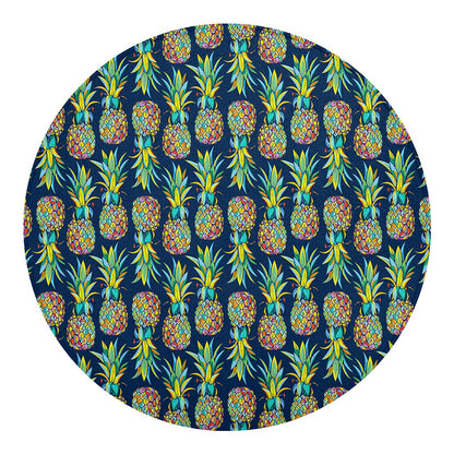 Colorful Pineapple Pattern Print Round Blanket