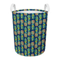 Colorful Pineapple Pattern Print Round Laundry Basket