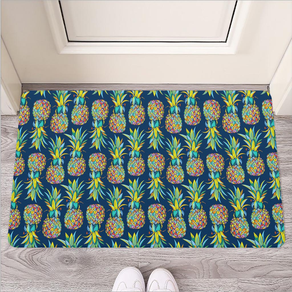 Colorful Pineapple Pattern Print Rubber Doormat