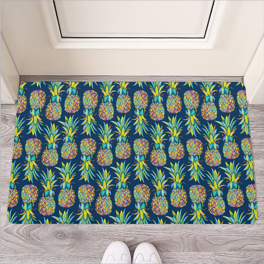 Colorful Pineapple Pattern Print Rubber Doormat