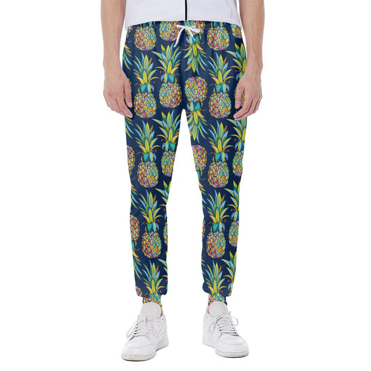 Colorful Pineapple Pattern Print Scuba Joggers