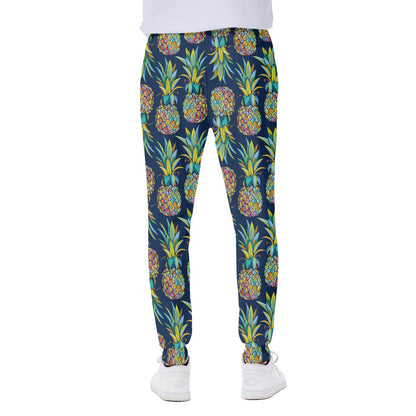 Colorful Pineapple Pattern Print Scuba Joggers