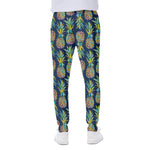 Colorful Pineapple Pattern Print Scuba Joggers