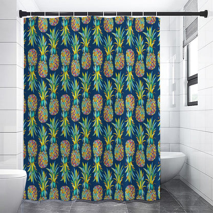 Colorful Pineapple Pattern Print Shower Curtain