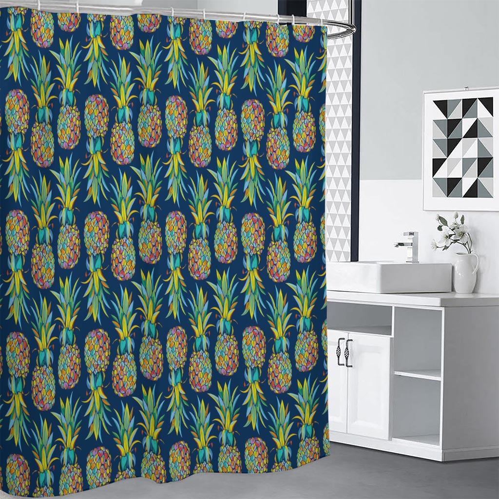 Colorful Pineapple Pattern Print Shower Curtain