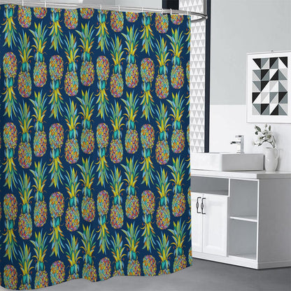 Colorful Pineapple Pattern Print Shower Curtain