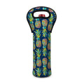 Colorful Pineapple Pattern Print Single Neoprene Wine Tote