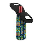 Colorful Pineapple Pattern Print Single Neoprene Wine Tote