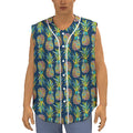 Colorful Pineapple Pattern Print Sleeveless Baseball Jersey