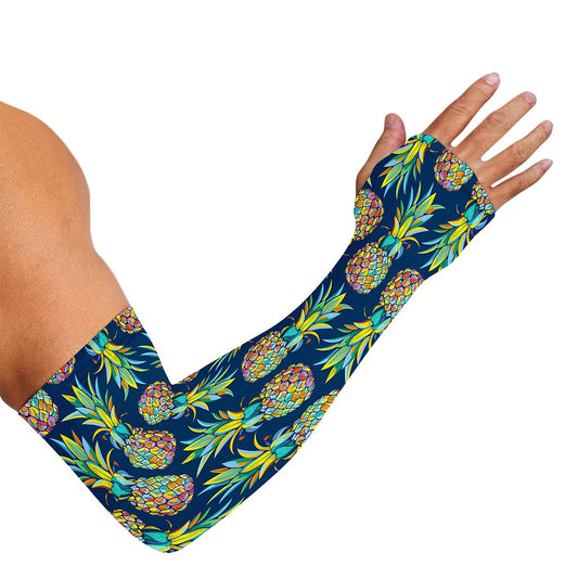 Colorful Pineapple Pattern Print Sun Protection Arm Sleeves