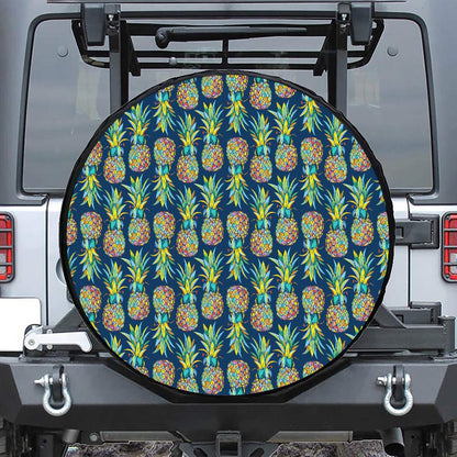 Colorful Pineapple Pattern Print Tire Cover