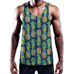 Colorful Pineapple Pattern Print Training Tank Top