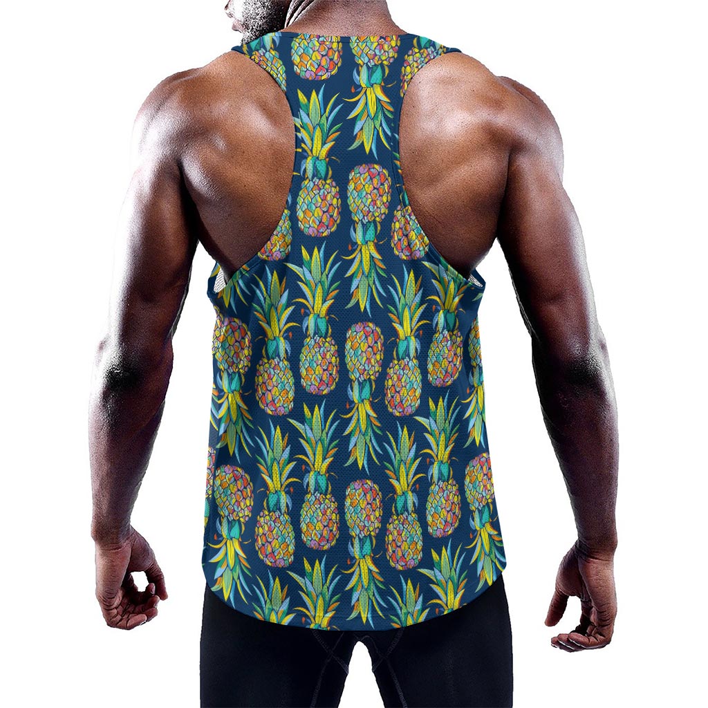 Colorful Pineapple Pattern Print Training Tank Top