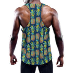 Colorful Pineapple Pattern Print Training Tank Top