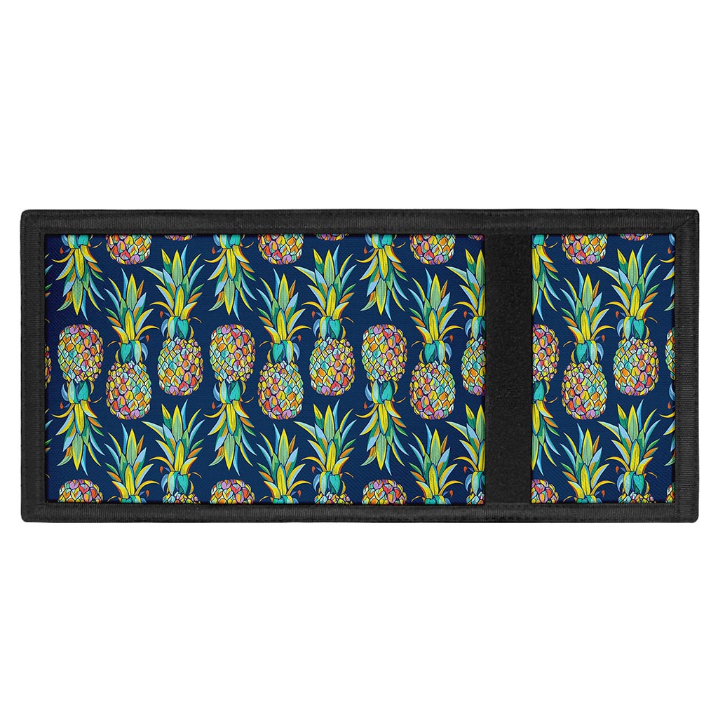 Colorful Pineapple Pattern Print Trifold Wallet