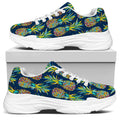 Colorful Pineapple Pattern Print White Chunky Shoes