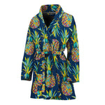 Colorful Pineapple Pattern Print Women's Bathrobe