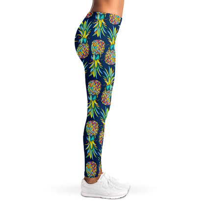 Colorful Pineapple Pattern Print Women's Leggings
