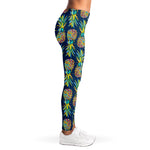Colorful Pineapple Pattern Print Women's Leggings