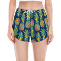 Colorful Pineapple Pattern Print Women's Split Running Shorts