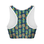 Colorful Pineapple Pattern Print Women's Sports Bra