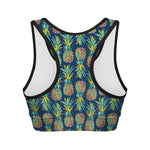 Colorful Pineapple Pattern Print Women's Sports Bra