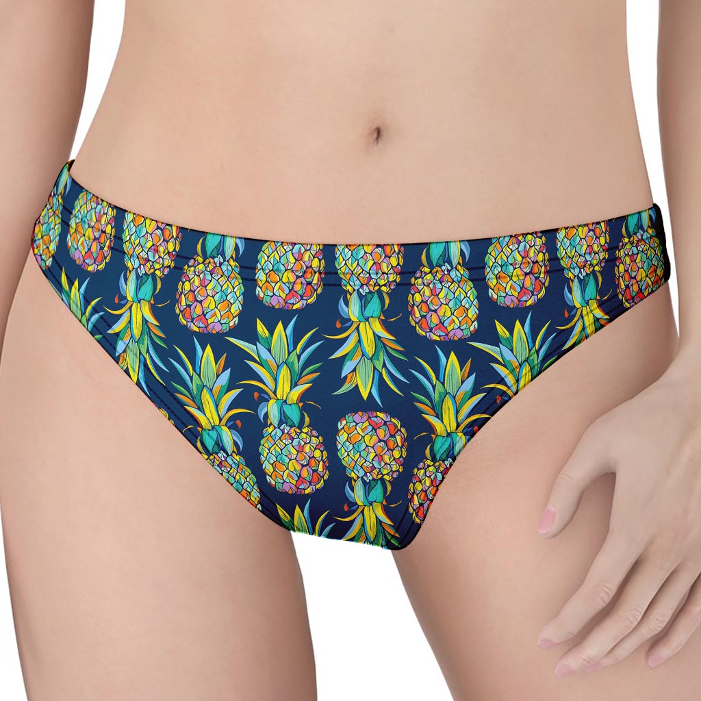 Colorful Pineapple Pattern Print Women's Thong