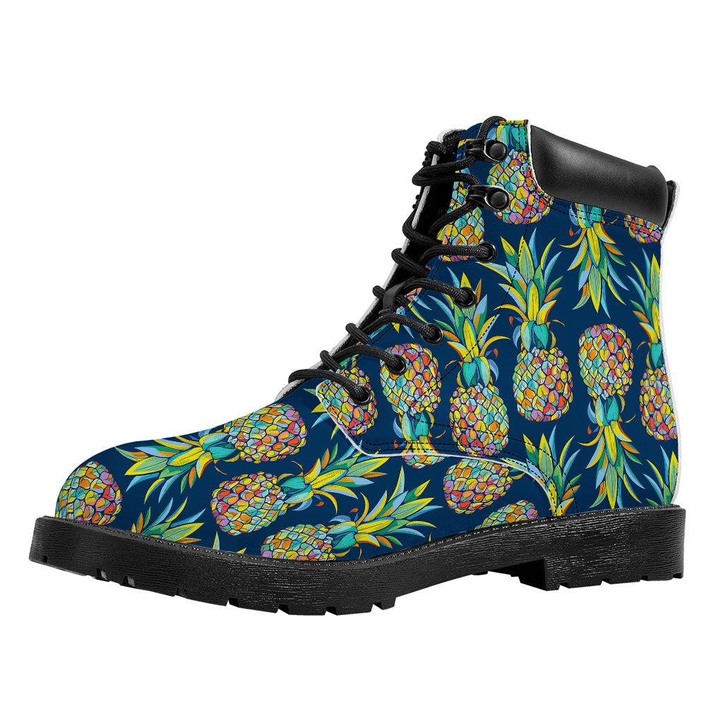 Colorful Pineapple Pattern Print Work Boots