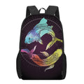 Colorful Pisces Sign Print 17 Inch Backpack