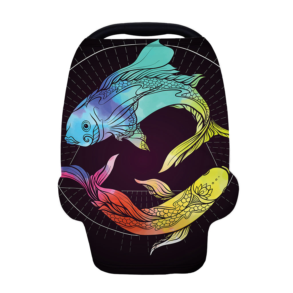 Colorful Pisces Sign Print Baby Seat Cover