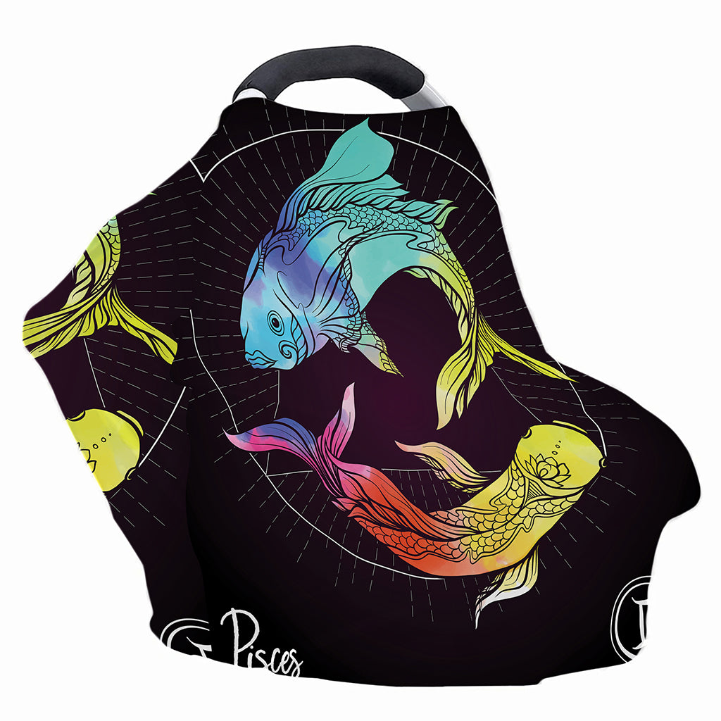 Colorful Pisces Sign Print Baby Seat Cover