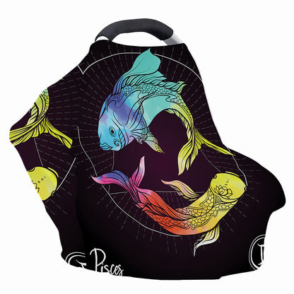 Colorful Pisces Sign Print Baby Seat Cover