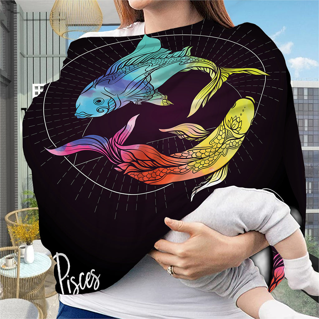 Colorful Pisces Sign Print Baby Seat Cover
