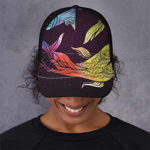 Colorful Pisces Sign Print Baseball Cap